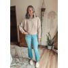 imageZESICA Womens Fall Turtleneck Batwing Long Sleeve Ribbed Knit Casual Soft Pullover Sweater Jumper TopKhaki