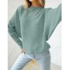 imageZESICA Womens Fall Turtleneck Batwing Long Sleeve Ribbed Knit Casual Soft Pullover Sweater Jumper TopLake