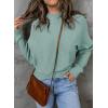 imageZESICA Womens Fall Turtleneck Batwing Long Sleeve Ribbed Knit Casual Soft Pullover Sweater Jumper TopLake