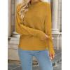 imageZESICA Womens Fall Turtleneck Batwing Long Sleeve Ribbed Knit Casual Soft Pullover Sweater Jumper TopMustard