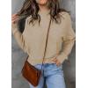 imageZESICA Womens Fall Turtleneck Batwing Long Sleeve Ribbed Knit Casual Soft Pullover Sweater Jumper TopOatmeal