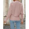 imageZESICA Womens Fall Turtleneck Batwing Long Sleeve Ribbed Knit Casual Soft Pullover Sweater Jumper TopPink