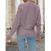 imageZESICA Womens Fall Turtleneck Batwing Long Sleeve Ribbed Knit Casual Soft Pullover Sweater Jumper TopPurple