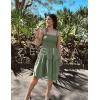 imageZESICA Womens 2025 Summer Spaghetti Strap Sleeveless Square Neck Ruffle A Line Swing Mini DressArmygreen