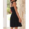 imageZESICA Womens 2025 Summer Spaghetti Strap Sleeveless Square Neck Ruffle A Line Swing Mini DressBlack