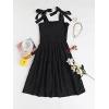 imageZESICA Womens 2025 Summer Spaghetti Strap Sleeveless Square Neck Ruffle A Line Swing Mini DressBlack