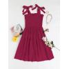 imageZESICA Womens 2025 Summer Spaghetti Strap Sleeveless Square Neck Ruffle A Line Swing Mini DressFuchsia