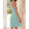 imageZESICA Womens 2025 Summer Spaghetti Strap Sleeveless Square Neck Ruffle A Line Swing Mini DressLightgreen