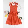 imageZESICA Womens 2025 Summer Spaghetti Strap Sleeveless Square Neck Ruffle A Line Swing Mini DressOrange