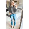 imageZESICA Womens Fall Fashion Turtleneck Long Sleeve Striped Ribbed Knit Loose Pullover Sweater TopsCarbon