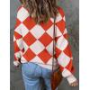 imageZESICA Womens Fall Fashion Turtleneck Long Sleeve Striped Ribbed Knit Loose Pullover Sweater TopsCoral