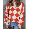 imageZESICA Womens Fall Fashion Turtleneck Long Sleeve Striped Ribbed Knit Loose Pullover Sweater TopsCoral