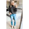 imageZESICA Womens Fall Fashion Turtleneck Long Sleeve Striped Ribbed Knit Loose Pullover Sweater TopsDim