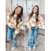 imageZESICA Womens Fall Fashion Turtleneck Long Sleeve Striped Ribbed Knit Loose Pullover Sweater TopsKhakiplaid