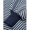 imageZESICA Womens Fall Fashion Turtleneck Long Sleeve Striped Ribbed Knit Loose Pullover Sweater TopsNavystripe