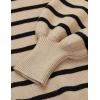 imageZESICA Womens Fall Fashion Turtleneck Long Sleeve Striped Ribbed Knit Loose Pullover Sweater TopsOatmeal