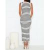 imageZESICA Womens Summer Square Neck Bodycon Midi Dresses 2025 Casual Sleeveless Ribbed Knit Striped Beach Vacation Long DressWhite