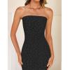 imageZESICA Womens 2025 Summer Boho Floral Strapless Bodycon Dress Off Shoulder Tube Beach Party Long Midi DressesBlack