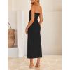 imageZESICA Womens 2025 Summer Boho Floral Strapless Bodycon Dress Off Shoulder Tube Beach Party Long Midi DressesBlack