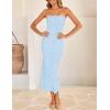 imageZESICA Womens 2025 Summer Boho Floral Strapless Bodycon Dress Off Shoulder Tube Beach Party Long Midi DressesBlue