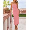 imageZESICA Womens 2025 Summer Boho Floral Strapless Bodycon Dress Off Shoulder Tube Beach Party Long Midi DressesDusty Pink