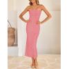 imageZESICA Womens 2025 Summer Boho Floral Strapless Bodycon Dress Off Shoulder Tube Beach Party Long Midi DressesDusty Pink