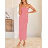 imageZESICA Womens 2025 Summer Boho Floral Strapless Bodycon Dress Off Shoulder Tube Beach Party Long Midi DressesDusty Pink