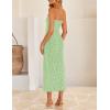 imageZESICA Womens 2025 Summer Boho Floral Strapless Bodycon Dress Off Shoulder Tube Beach Party Long Midi DressesGreen
