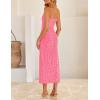 imageZESICA Womens 2025 Summer Boho Floral Strapless Bodycon Dress Off Shoulder Tube Beach Party Long Midi DressesHotpink