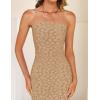 imageZESICA Womens 2025 Summer Boho Floral Strapless Bodycon Dress Off Shoulder Tube Beach Party Long Midi DressesKhaki