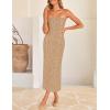 imageZESICA Womens 2025 Summer Boho Floral Strapless Bodycon Dress Off Shoulder Tube Beach Party Long Midi DressesKhaki