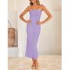 imageZESICA Womens 2025 Summer Boho Floral Strapless Bodycon Dress Off Shoulder Tube Beach Party Long Midi DressesPurple