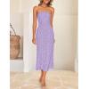 imageZESICA Womens 2025 Summer Boho Floral Strapless Bodycon Dress Off Shoulder Tube Beach Party Long Midi DressesPurple