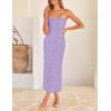 imageZESICA Womens 2025 Summer Boho Floral Strapless Bodycon Dress Off Shoulder Tube Beach Party Long Midi DressesPurple