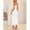 imageZESICA Womens 2025 Summer Boho Floral Strapless Bodycon Dress Off Shoulder Tube Beach Party Long Midi DressesWhite