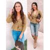 imageZESICA Womens Fall Wrap V Neck Long Batwing Sleeve Belted Waist Ruffle Knitted Sweater Pullover TopCamel