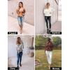 imageZESICA Womens Fall Wrap V Neck Long Batwing Sleeve Belted Waist Ruffle Knitted Sweater Pullover TopGrey