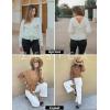 imageZESICA Womens Fall Wrap V Neck Long Batwing Sleeve Belted Waist Ruffle Knitted Sweater Pullover TopPink