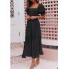 imageZESICA Womens 2025 Summer Boho Floral Print Square Neck Ruffle Swing Beach Long Maxi DressBlack