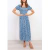 imageZESICA Womens 2025 Summer Boho Floral Print Square Neck Ruffle Swing Beach Long Maxi DressBlue2