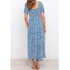 imageZESICA Womens 2025 Summer Boho Floral Print Square Neck Ruffle Swing Beach Long Maxi DressBlue2