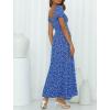 imageZESICA Womens 2025 Summer Boho Floral Print Square Neck Ruffle Swing Beach Long Maxi DressCobalt