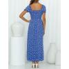 imageZESICA Womens 2025 Summer Boho Floral Print Square Neck Ruffle Swing Beach Long Maxi DressCobalt