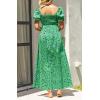 imageZESICA Womens 2025 Summer Boho Floral Print Square Neck Ruffle Swing Beach Long Maxi DressGrassgreen