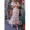 imageZESICA Womens 2025 Summer Boho Floral Print Square Neck Ruffle Swing Beach Long Maxi DressIvory