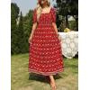imageZESICA Womens 2025 Summer Boho Floral Print Square Neck Ruffle Swing Beach Long Maxi DressLycheered