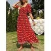 imageZESICA Womens 2025 Summer Boho Floral Print Square Neck Ruffle Swing Beach Long Maxi DressLycheered