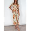 imageZESICA Womens 2025 Summer Boho Floral Print Square Neck Ruffle Swing Beach Long Maxi DressSunsetyellow
