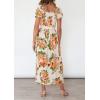 imageZESICA Womens 2025 Summer Boho Floral Print Square Neck Ruffle Swing Beach Long Maxi DressSunsetyellow