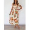 imageZESICA Womens 2025 Summer Boho Floral Print Square Neck Ruffle Swing Beach Long Maxi DressSunsetyellow